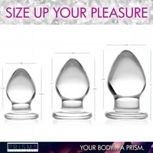 triplets 3 piece glass anal plug kit
