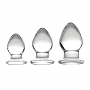 triplets 3 piece glass anal plug kit