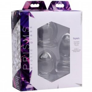 triplets 3 piece glass anal plug kit
