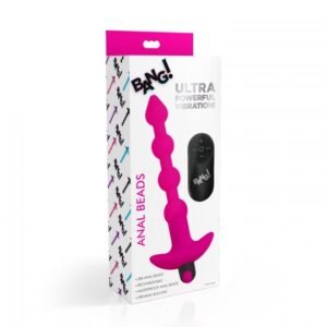 remote control vibrating silicone anal beads pink