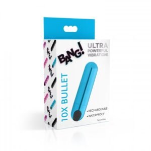 10x rechargeable vibrating metallic bullet blue