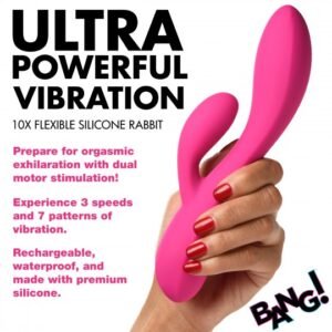 10x flexible silicone rabbit vibrator pink