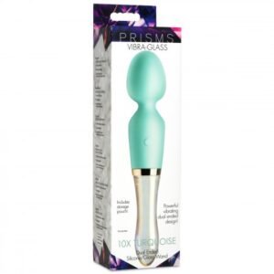 10x turquoise dual ended silicone and glass wand
