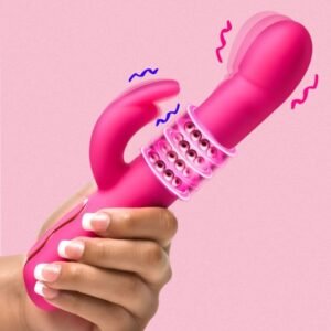 come hither beaded silicone rabbit vibrator