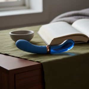 10X Bleu Dual Ended G-Spot Silicone and Glass Vibrator