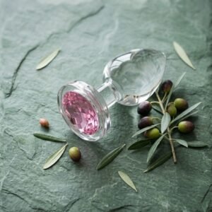 Pink Gem Glass Anal Plug - Medium