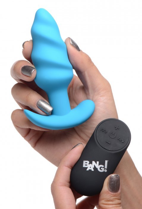 Remote Control 21X Vibrating Silicone Swirl Butt Plug - Image 3