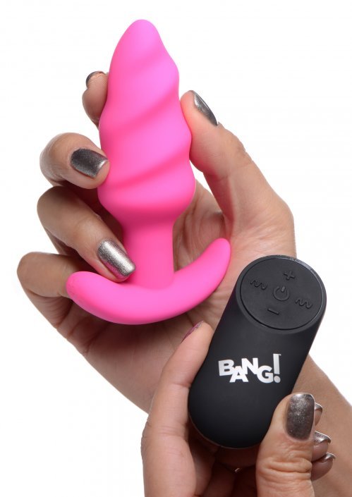 Remote Control 21X Vibrating Silicone Swirl Butt Plug - Image 4