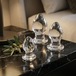 Triplets 3 Piece Glass Anal Plug Kit