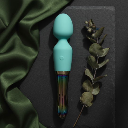 Turquoise Dual Ended Wand vibrator by The Dark Olive