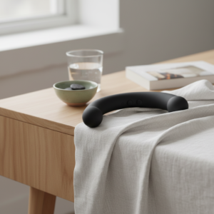 10X Vibra-Crescent Vibrating Silicone Dual-Ended Dildo - Black