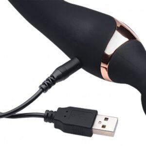 10x dual duchess 2 in 1 silicone massager black