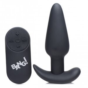 remote control 21x vibrating silicone butt plug black