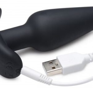 remote control 21x vibrating silicone butt plug black