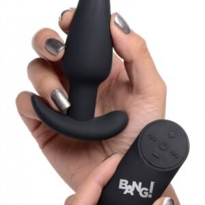remote control 21x vibrating silicone butt plug black
