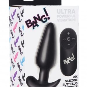 remote control 21x vibrating silicone butt plug black