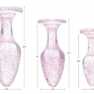 glitter gem anal plug set pink