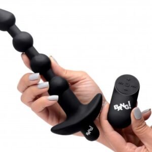 remote control vibrating silicone anal beads black