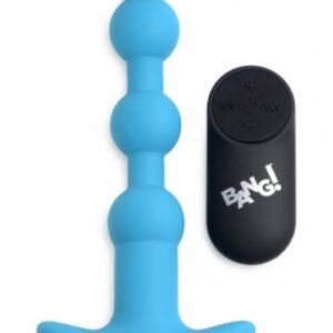 remote control vibrating silicone anal beads blue