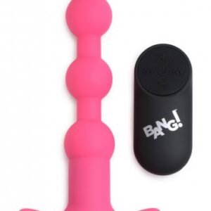 remote control vibrating silicone anal beads pink