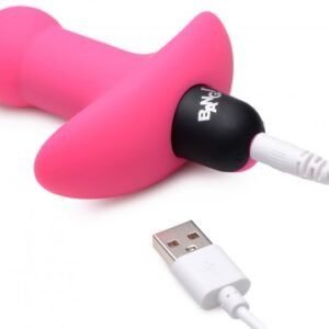 remote control vibrating silicone anal beads pink
