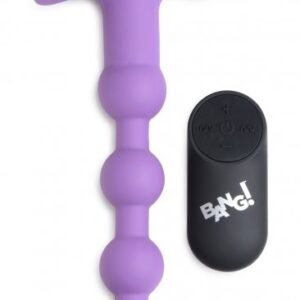 remote control vibrating silicone anal beads purple