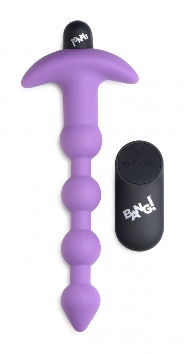 remote control vibrating silicone anal beads purple