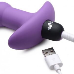 remote control vibrating silicone anal beads purple