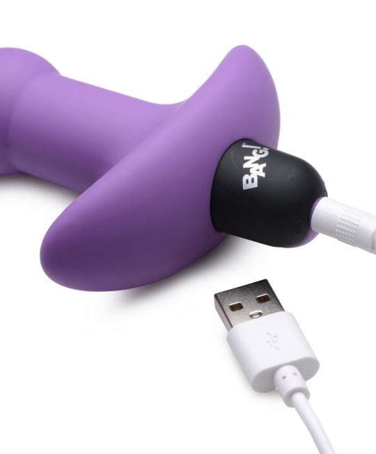 remote control vibrating silicone anal beads purple