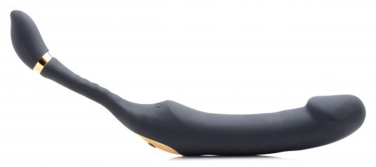 10x pleasure pose come hither silicone vibrator with poseable clit stimulator