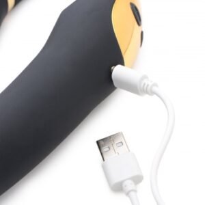 10x pleasure pose come hither silicone vibrator with poseable clit stimulator