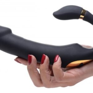 10x pleasure pose come hither silicone vibrator with poseable clit stimulator