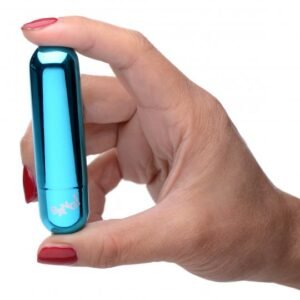 10x rechargeable vibrating metallic bullet blue