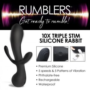 10x triple stim silicone vibrator