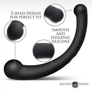 10x vibra crescent vibrating silicone dual ended dildo black