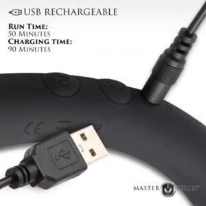 10x vibra crescent vibrating silicone dual ended dildo black