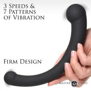 10x vibra crescent vibrating silicone dual ended dildo black