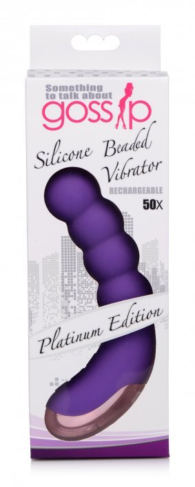 50x silicone beaded vibrator purple