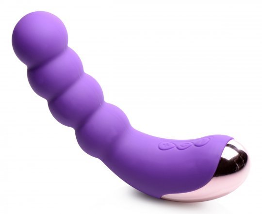 50x silicone beaded vibrator purple