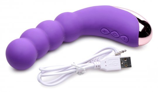 50x silicone beaded vibrator purple