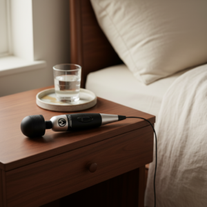 massager on nightstand beside bed